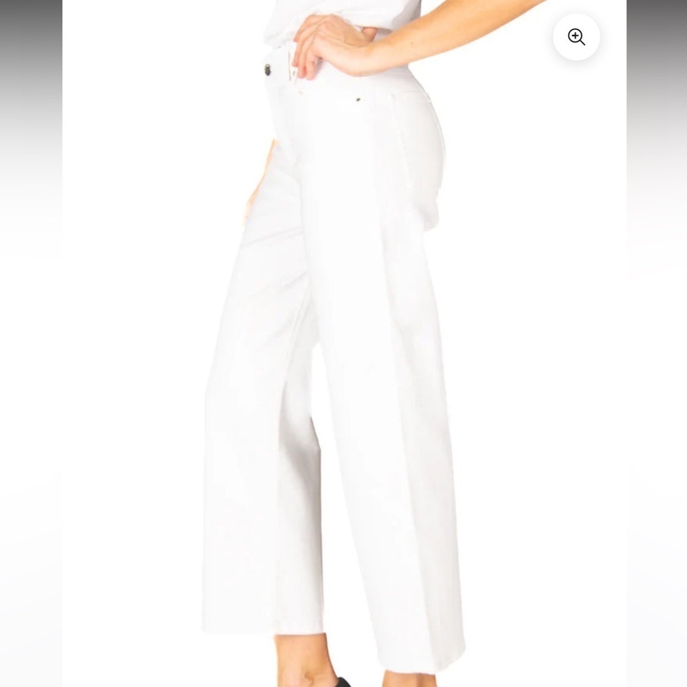 Fidelity Denim Malibu High Wide Crop In Vintage White Sz 27